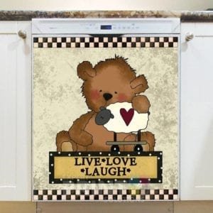Prim Teddy Bear #1 - Live Love Laugh Dishwasher Sticker