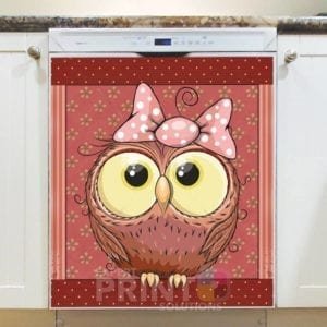 Cute Little Owl Girl #2 Dishwasher Sticker