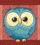 Cute Little Blue Owl Dishwasher Sticker