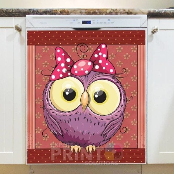 Cute Little Owl Girl Dishwasher Sticker