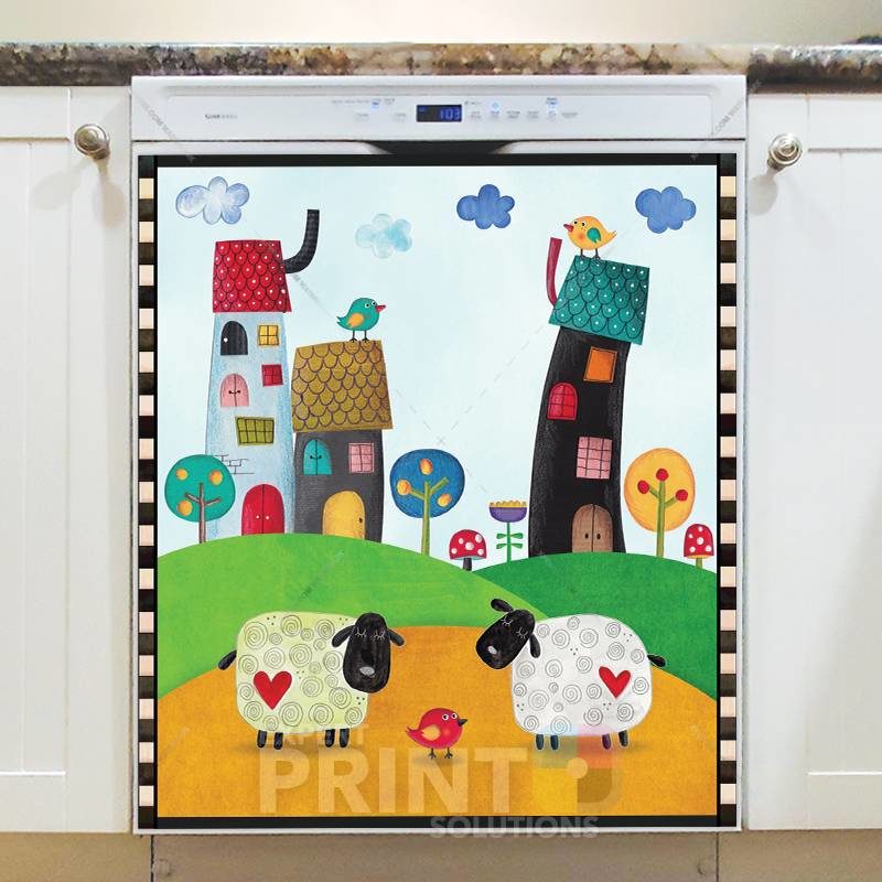 Cute Prim Country Life Dishwasher Sticker