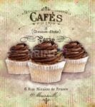 Shabby Chic Design - Cafes 6 rue Mission de France Marseille with Brown Cupcakes Dishwasher Sticker