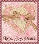 Love Joy Peace - Pink Hearts and Ribbon Dishwasher Sticker