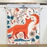 Bohemian Folk Art Fox Dishwasher Sticker