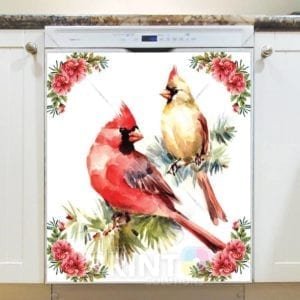 Pretty Cardinal Couple Dishwasher Sticker