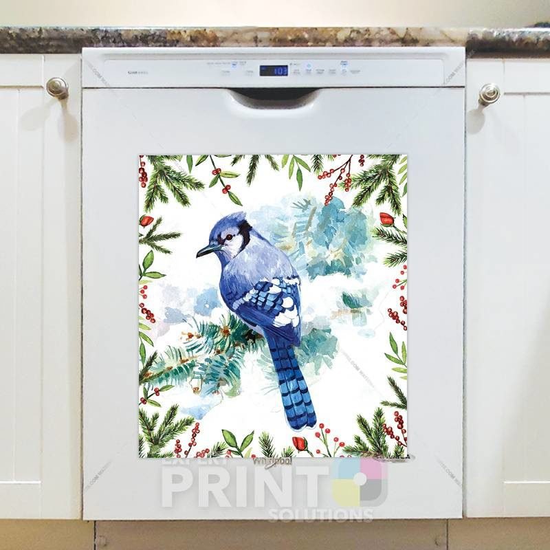 Pretty Bluejay Dishwasher Sticker