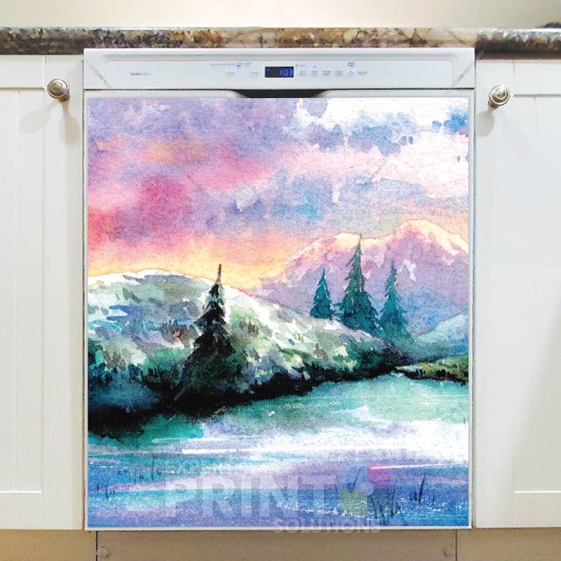 Colorful Winter Sunrise Dishwasher Sticker