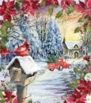 Winter Cottage and Cardinal #2 Dishwasher Sticker