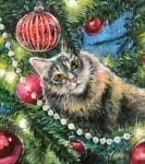 Little Kitten and Christmas Tree #4 Dishwasher Sticker