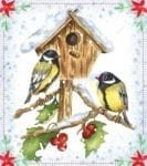 Christmas Birds and Birdhouse Dishwasher Sticker