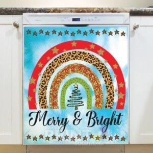 Bohemian Christmas Rainbow - Merry & Bright Dishwasher Sticker