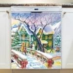 Victorian Christmas Holiday Dishwasher Sticker
