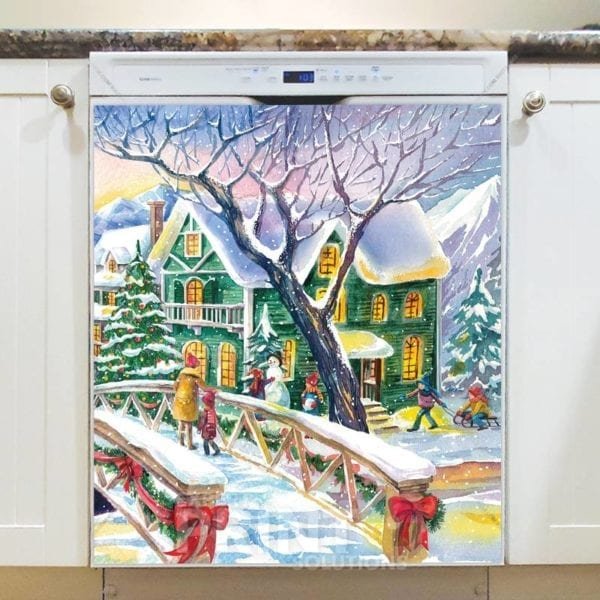 Victorian Christmas Holiday Dishwasher Sticker