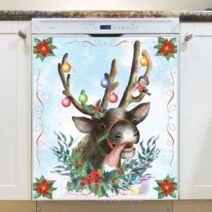 Adorable Reindeer Dishwasher Sticker
