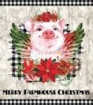 Cute Farmhouse Christmas Piglet - Merry Farmhouse Christmas Dishwasher Sticker