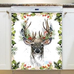 Scandinavian Winter Animals - Deer Dishwasher Sticker