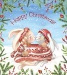 Cute Christmas Bunny Couple - Happy Christmas Dishwasher Sticker