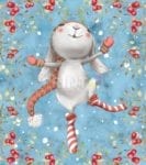 Joyful Christmas Bunny Dishwasher Sticker