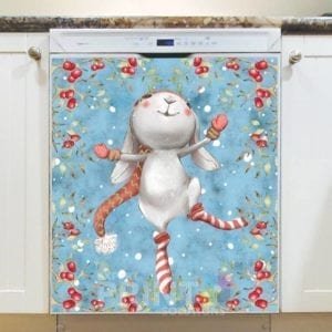 Joyful Christmas Bunny Dishwasher Sticker