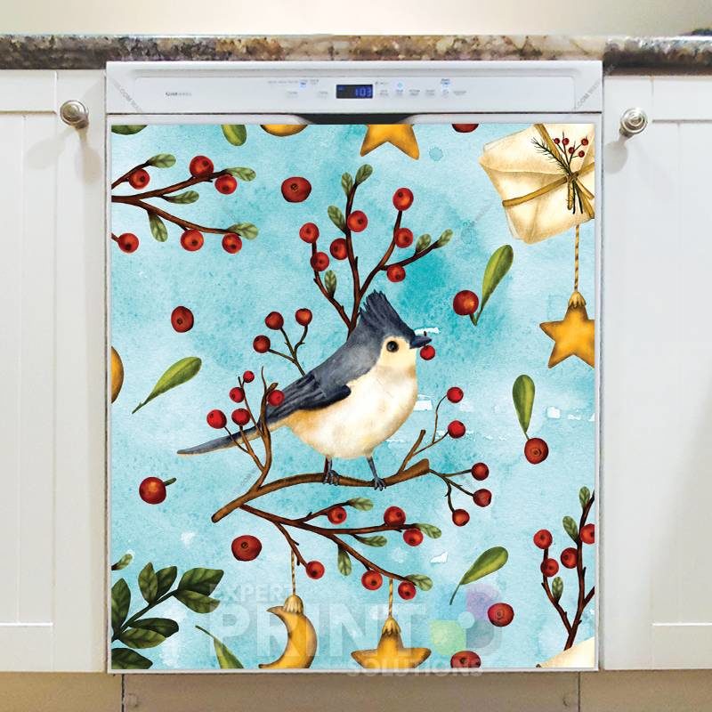 Little Christmas Bluejay Dishwasher Sticker