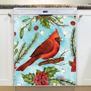 Little Christmas Cardinal Dishwasher Sticker