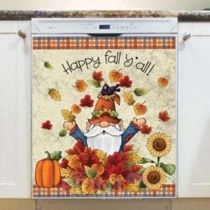Cute Autumn Gnomes #1 - Happy fall y'all Dishwasher Sticker