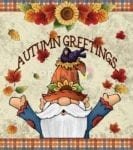 Cute Autumn Gnomes #4 - Autumn Greetings Dishwasher Sticker