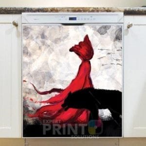 Little Red Riding Hood and a Wolf Dishwasher Sticker