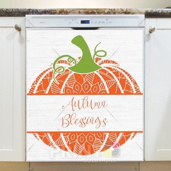 Pretty Mandala Pumpkin - Autumn Blessings Dishwasher Sticker