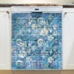 Blue Wood Flower Design #2 Dishwasher Sticker