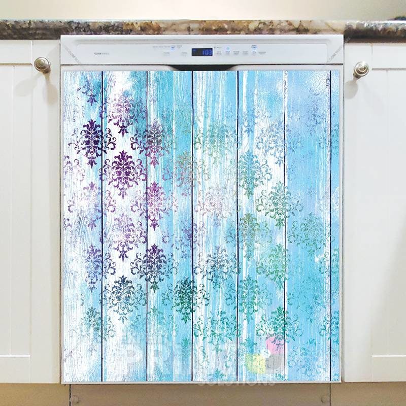 Bohemian Wood Flower Design Dishwasher Sticker