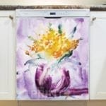 Yellow Flowers in a Purple Vase Dishwasher Sticker