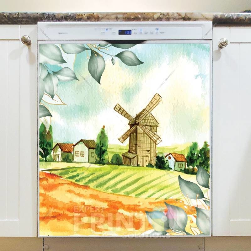 Farmhouses and Windmill Dishwasher Sticker