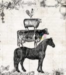 Vintage Stacked Animals Dishwasher Sticker