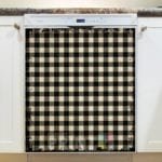 Farmhouse Buffalo Plaid Pattern - Black and Tan Dishwasher Sticker