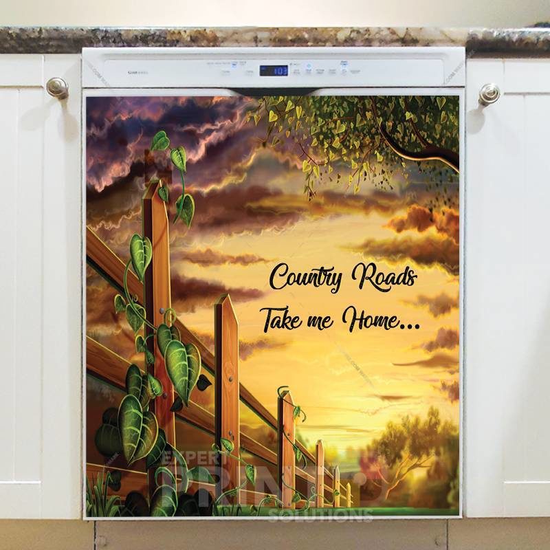 Country Roads Take me Home Dishwasher Sticker