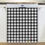 Farmhouse Buffalo Plaid Pattern - Black and White Dishwasher Sticker