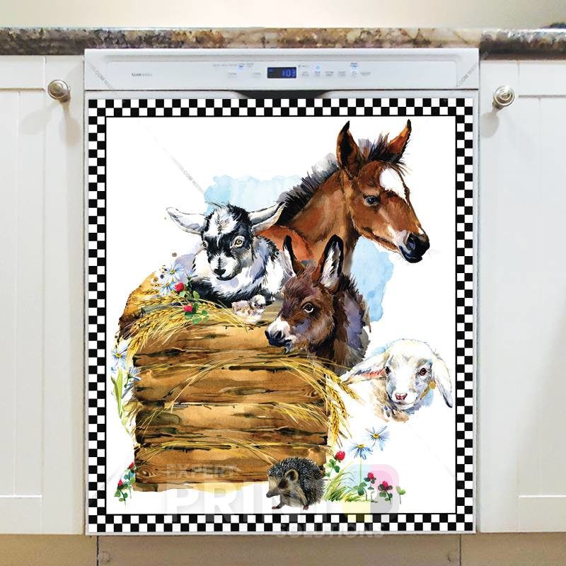 Cute Barnyard Animals #1 Dishwasher Sticker