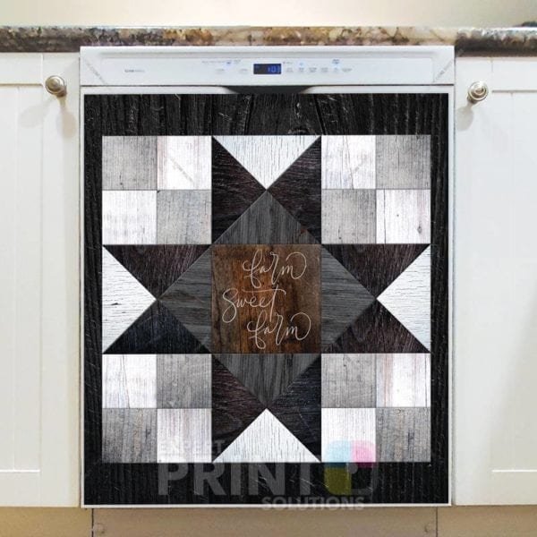 Farmhouse Barn Wood Quilt Tiles #1 Dishwasher Sticker