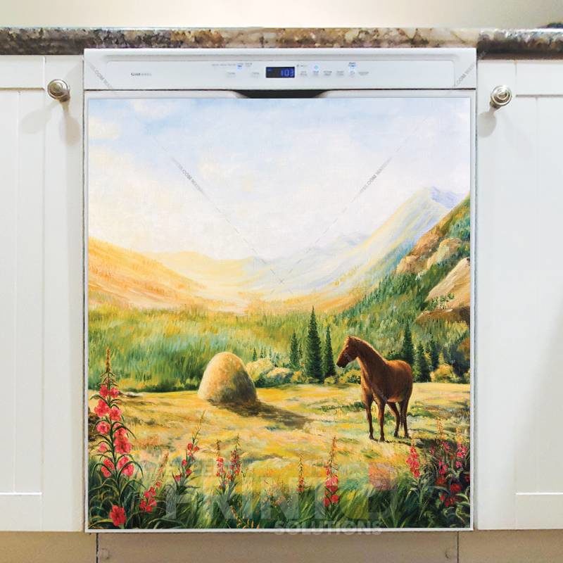 Horse in the Meadow Dishwasher Sticker