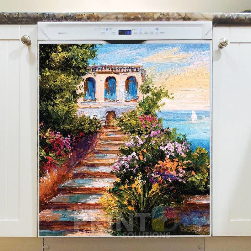 Italian Villa Near the Sea Dishwasher Sticker