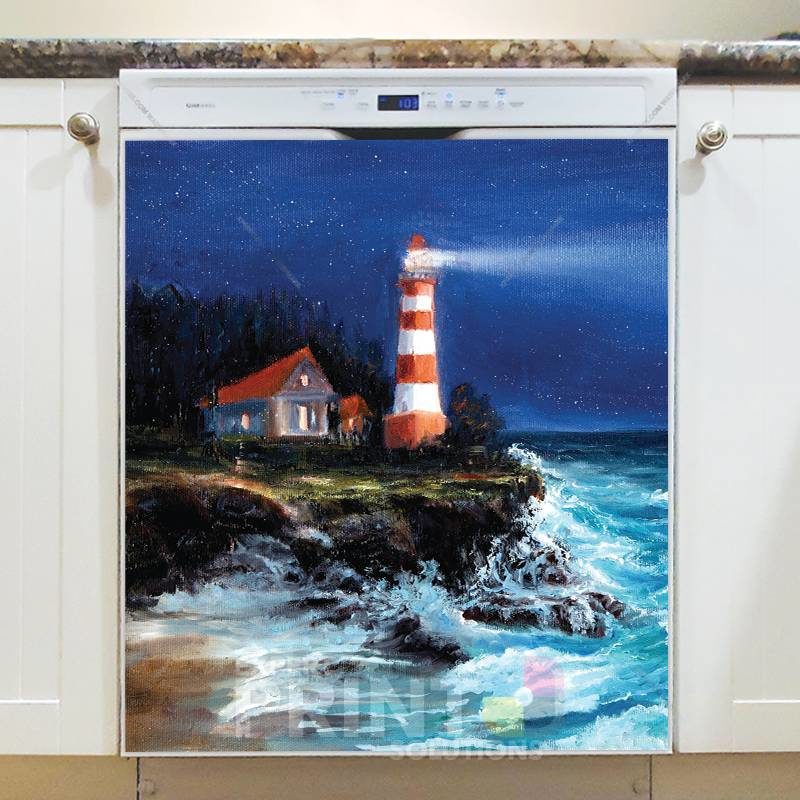 Lighthouse in a Stormy Night Dishwasher Sticker