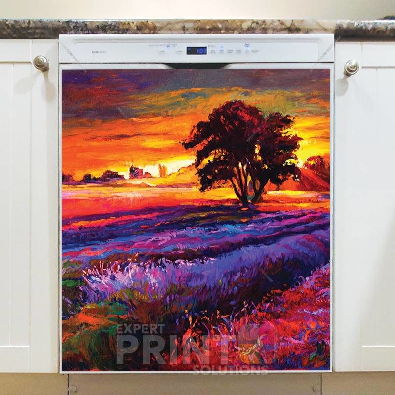 Colorful Lavender Field #1 Dishwasher Sticker