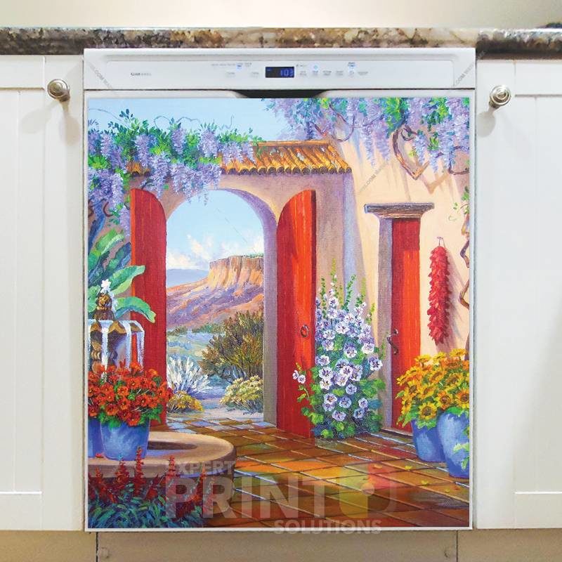 Mediterranean Garden Gate Dishwasher Sticker