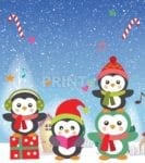 291-christmas-penguin-carol Christmas - Penguin Carol Dishwasher Sticker