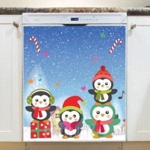 Christmas - Penguin Carol Dishwasher Sticker
