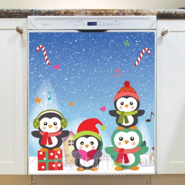 291-christmas-penguin-carol-dishwasher-magnet Christmas - Penguin Carol Dishwasher Sticker
