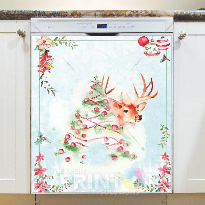 Christmas - Gorgeous Christmas Deer Dishwasher Sticker