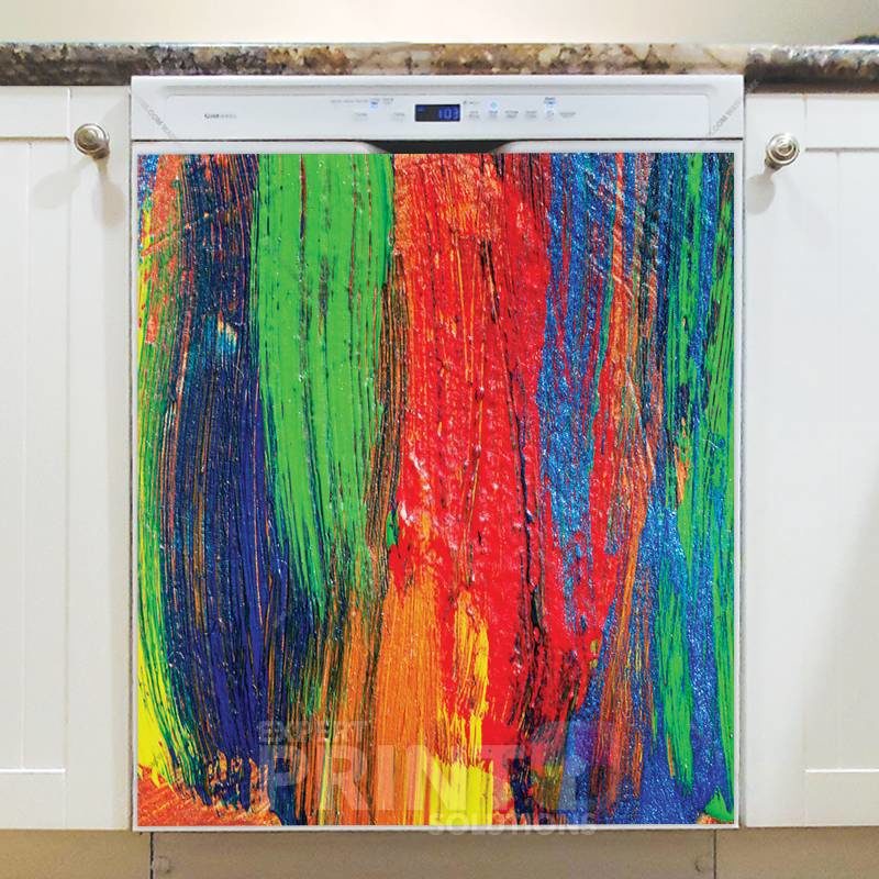 Beautiful Bright Oil Painting Pattern Dishwasher Sticker