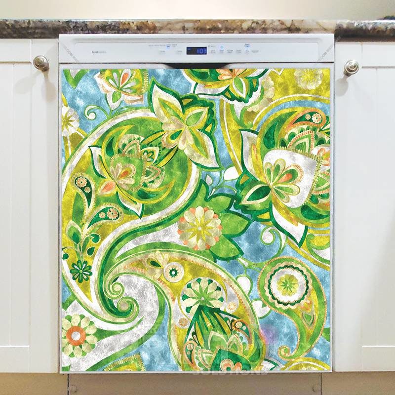 Beautiful Folk Ethnic Native Boho Paisley Design #14 Dishwasher Sticker